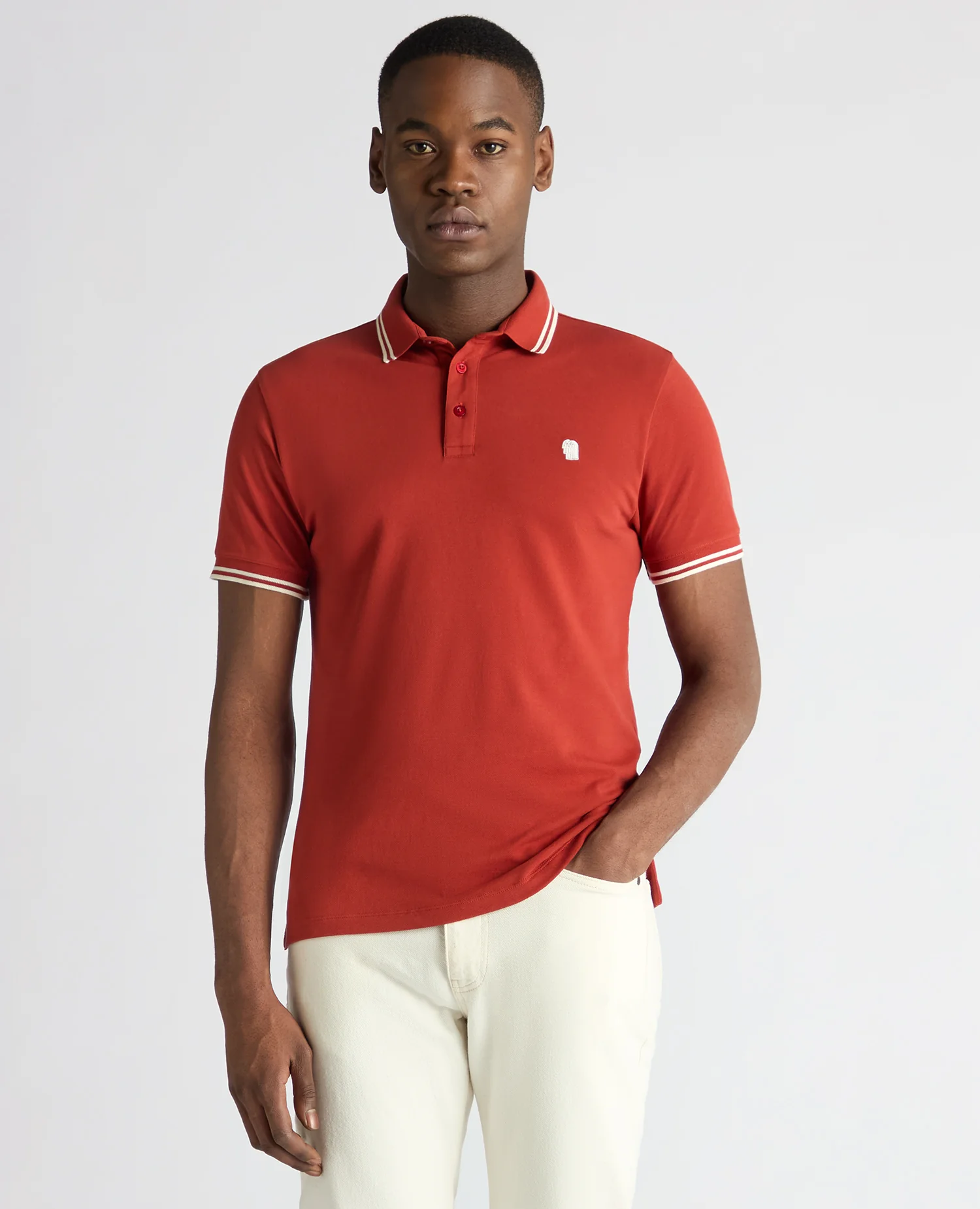Tapered Fit Cotton-Stretch Polo Shirt
