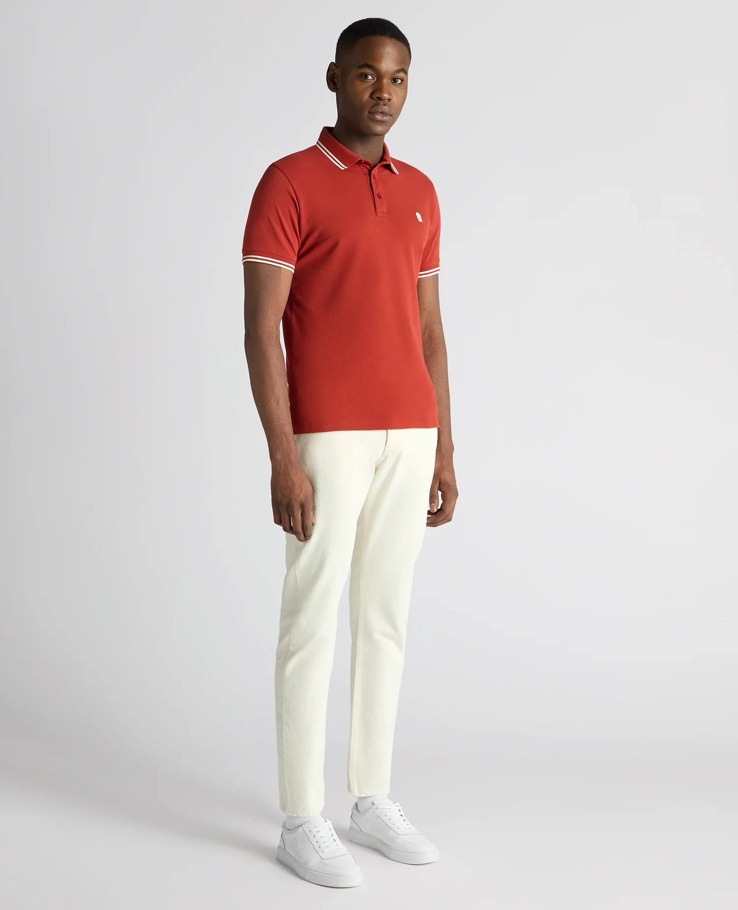 Tapered Fit Cotton-Stretch Polo Shirt - Image 2