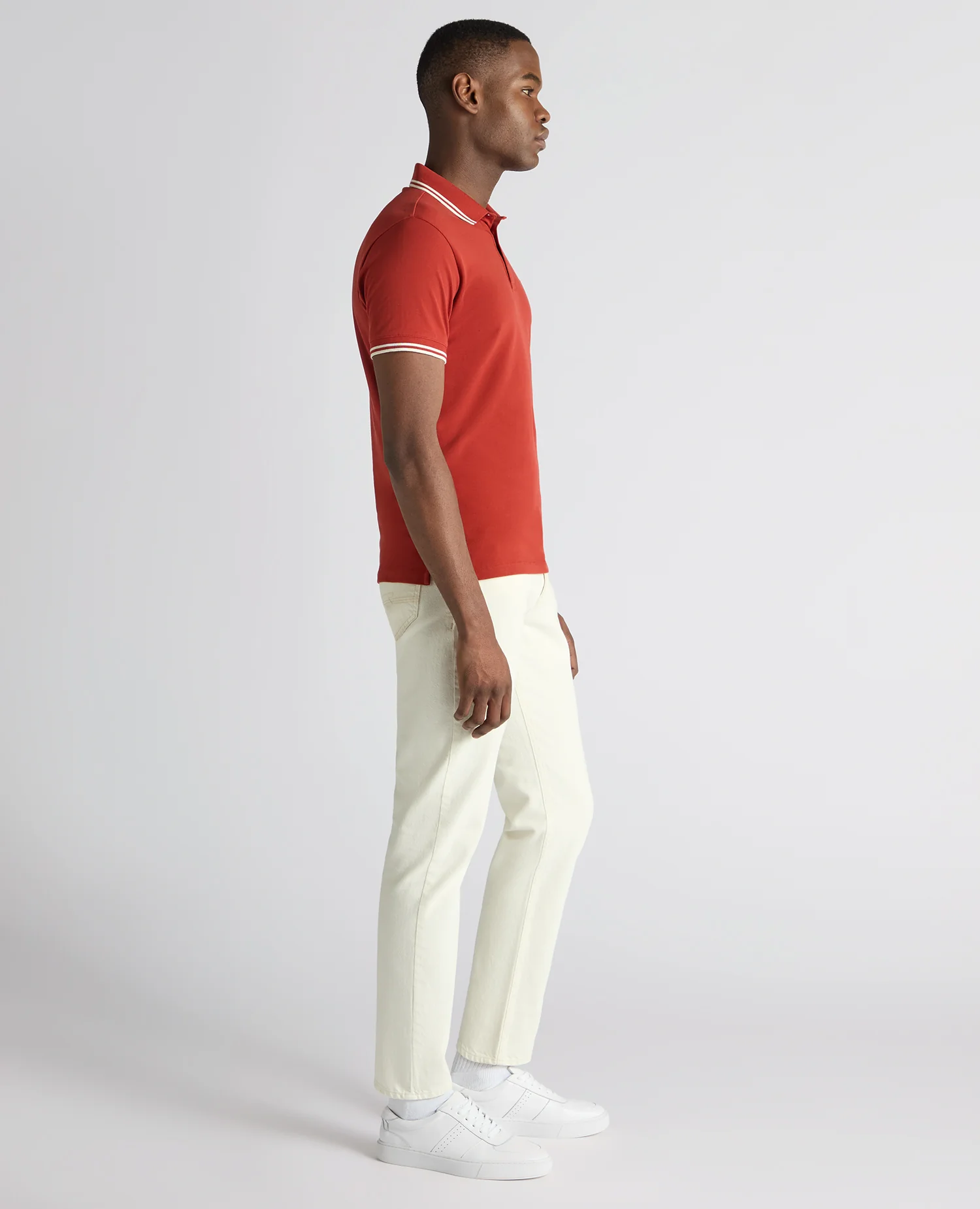 Tapered Fit Cotton-Stretch Polo Shirt - Image 4