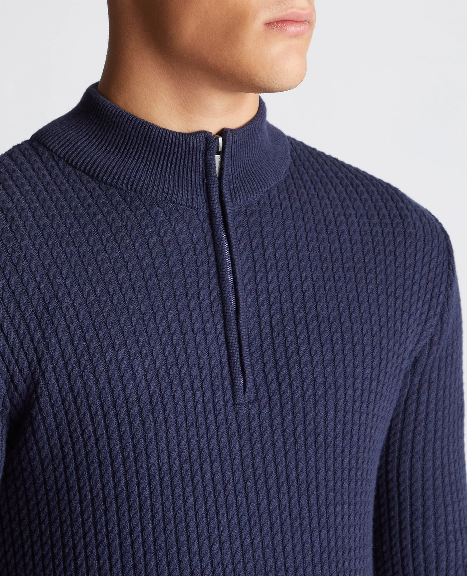 Tapered Fit Cotton Half Zip Sweater - Image 5