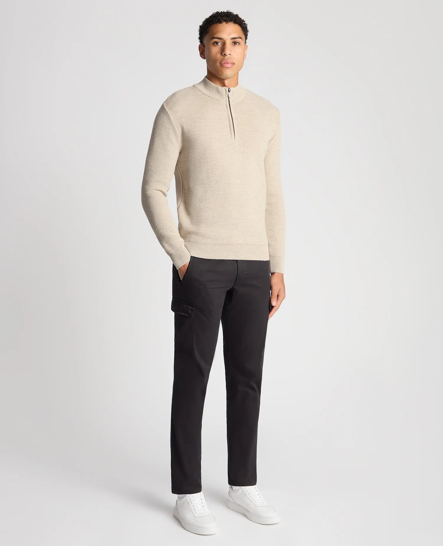 Tapered Fit Merino Half Zip Sweater - Image 2