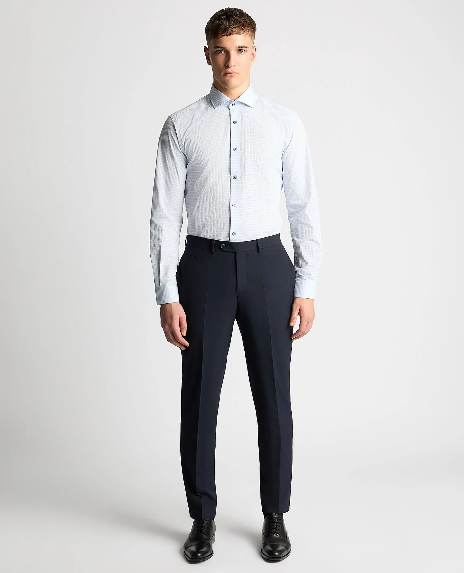 Tapered Fit Jacquard Cotton Shirt - Image 2