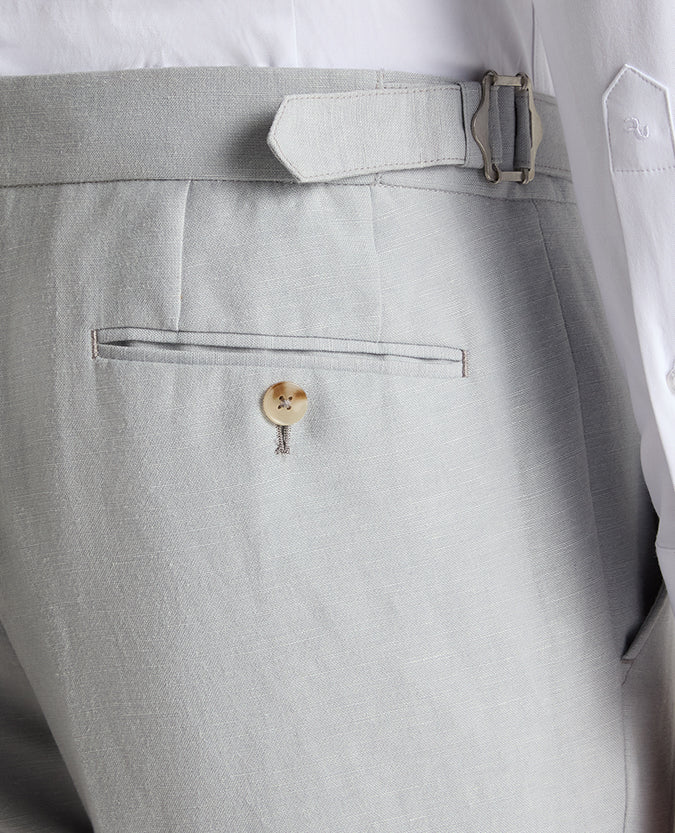 Tapered Fit Linen-Blend Formal Trousers - Image 5