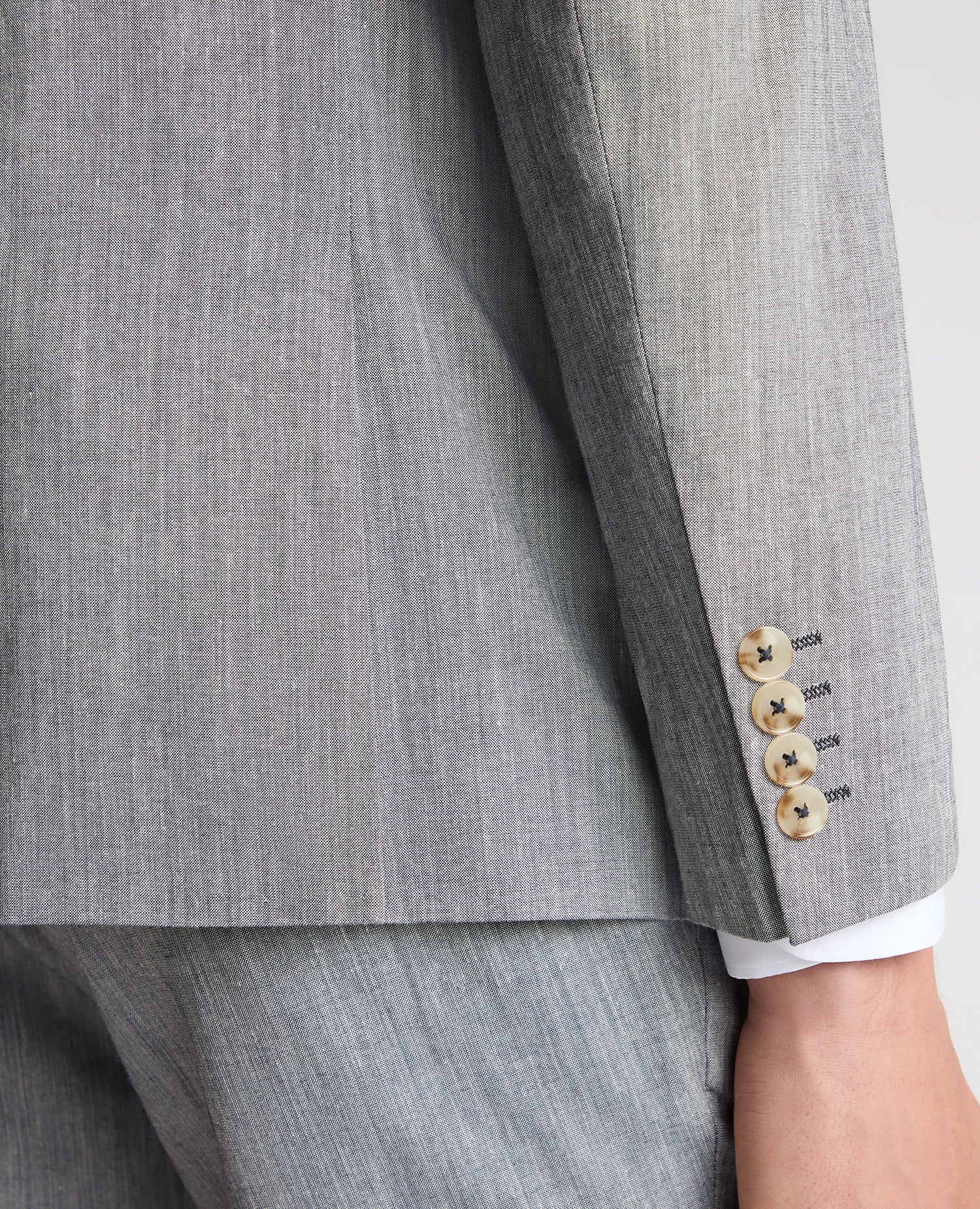 Tapered Fit Linen-Blend Stretch Suit - Image 5