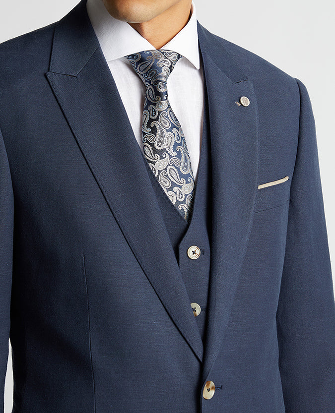 Tapered Fit Linen-Blend Suit - Image 4