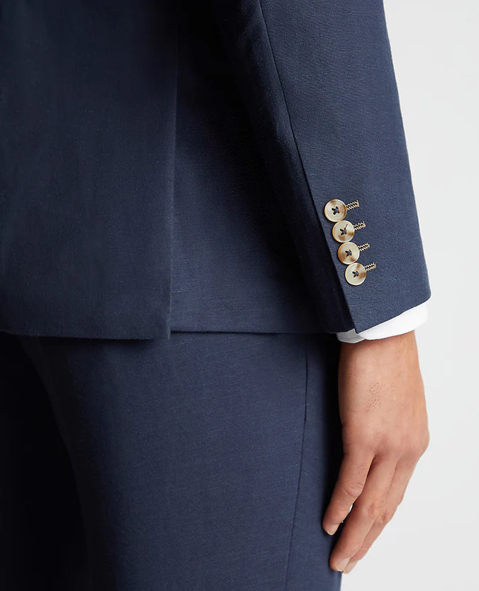 Tapered Fit Linen-Blend Suit - Image 5