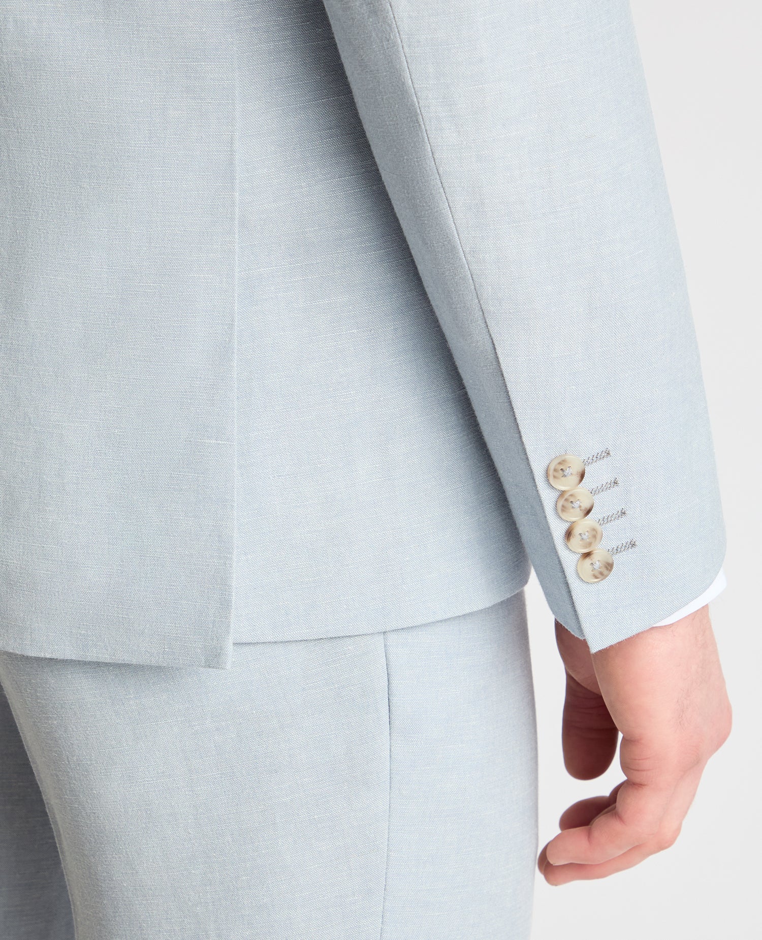 Tapered Fit Linen-Blend Suit Jacket - Image 5