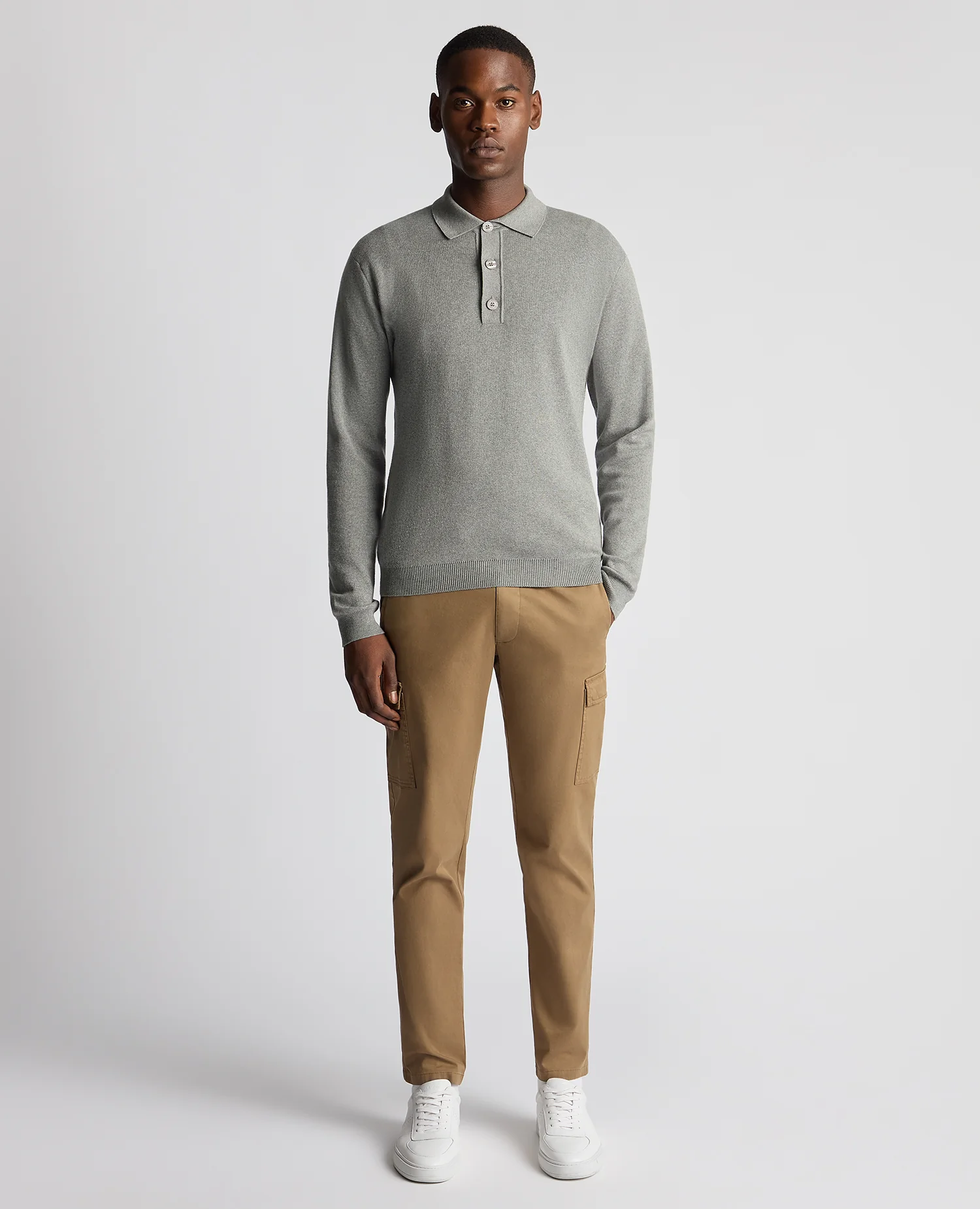 Relaxed Fit Cotton Knitted Polo - Image 2