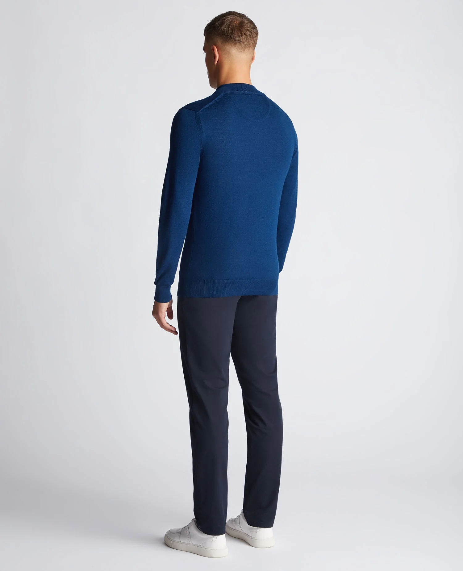 Tapered Fit Merino Wool-Blend Half Zip Sweater - Image 3