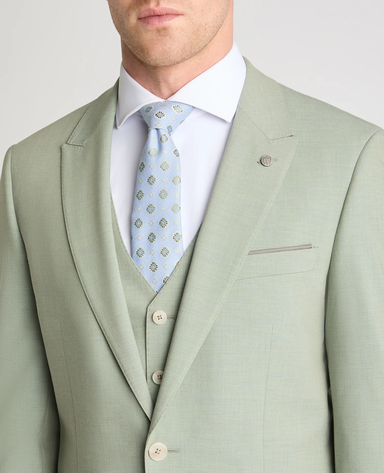 Tapered Fit Peak Lapel Suit - Image 4
