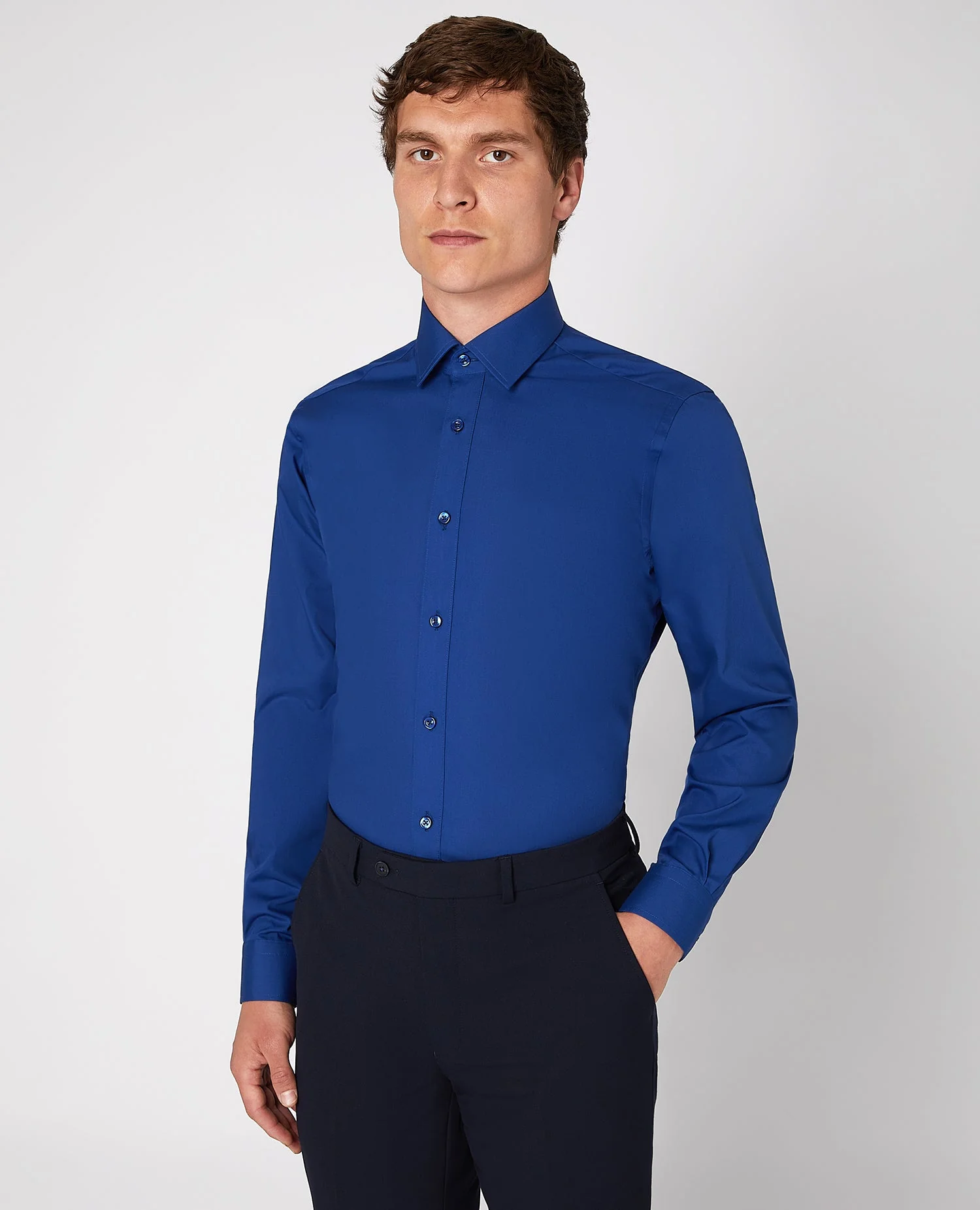 Tapered Fit Cotton-Blend Shirt