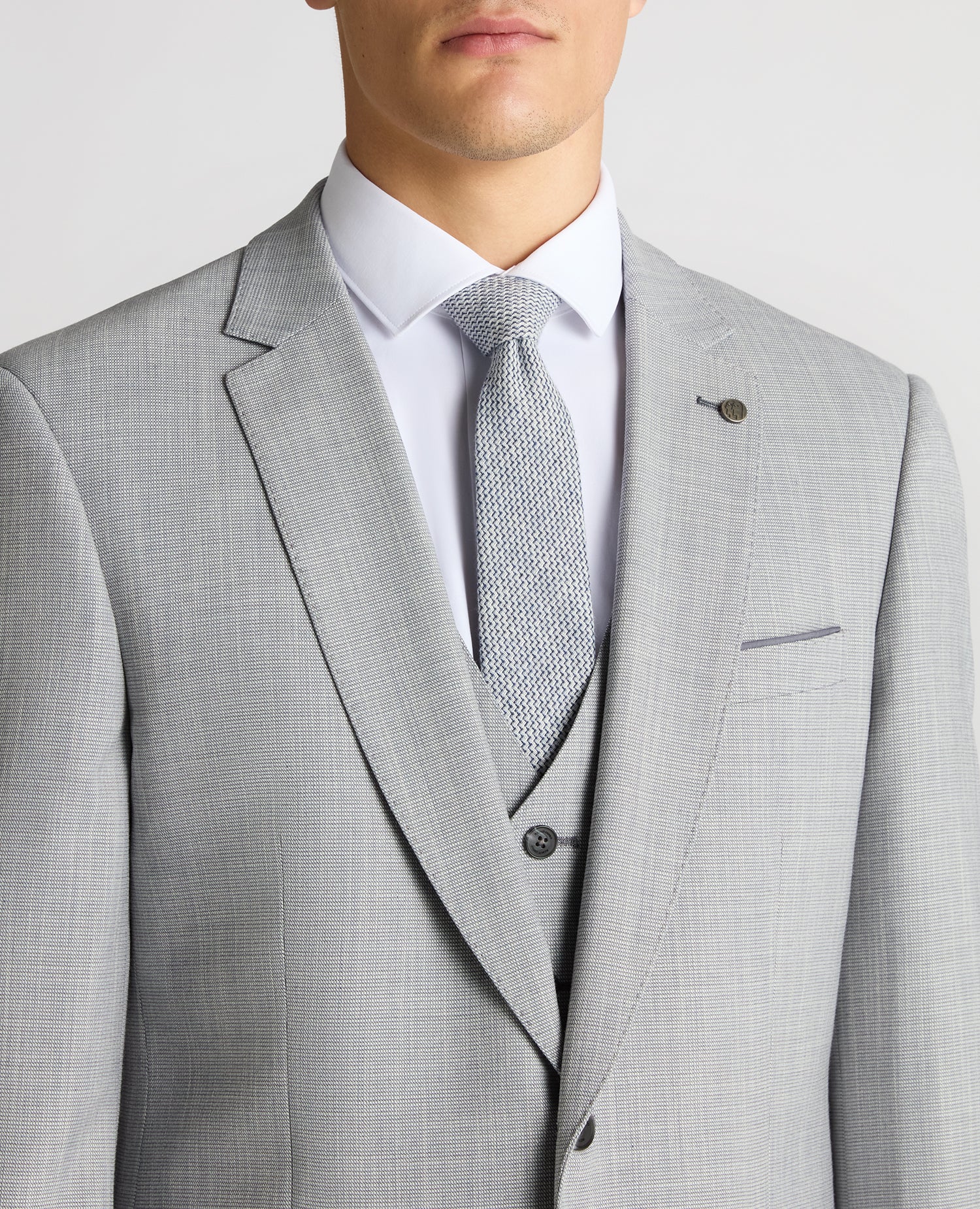 Tapered Fit Micro Houndstooth Suit Jacket - Image 4