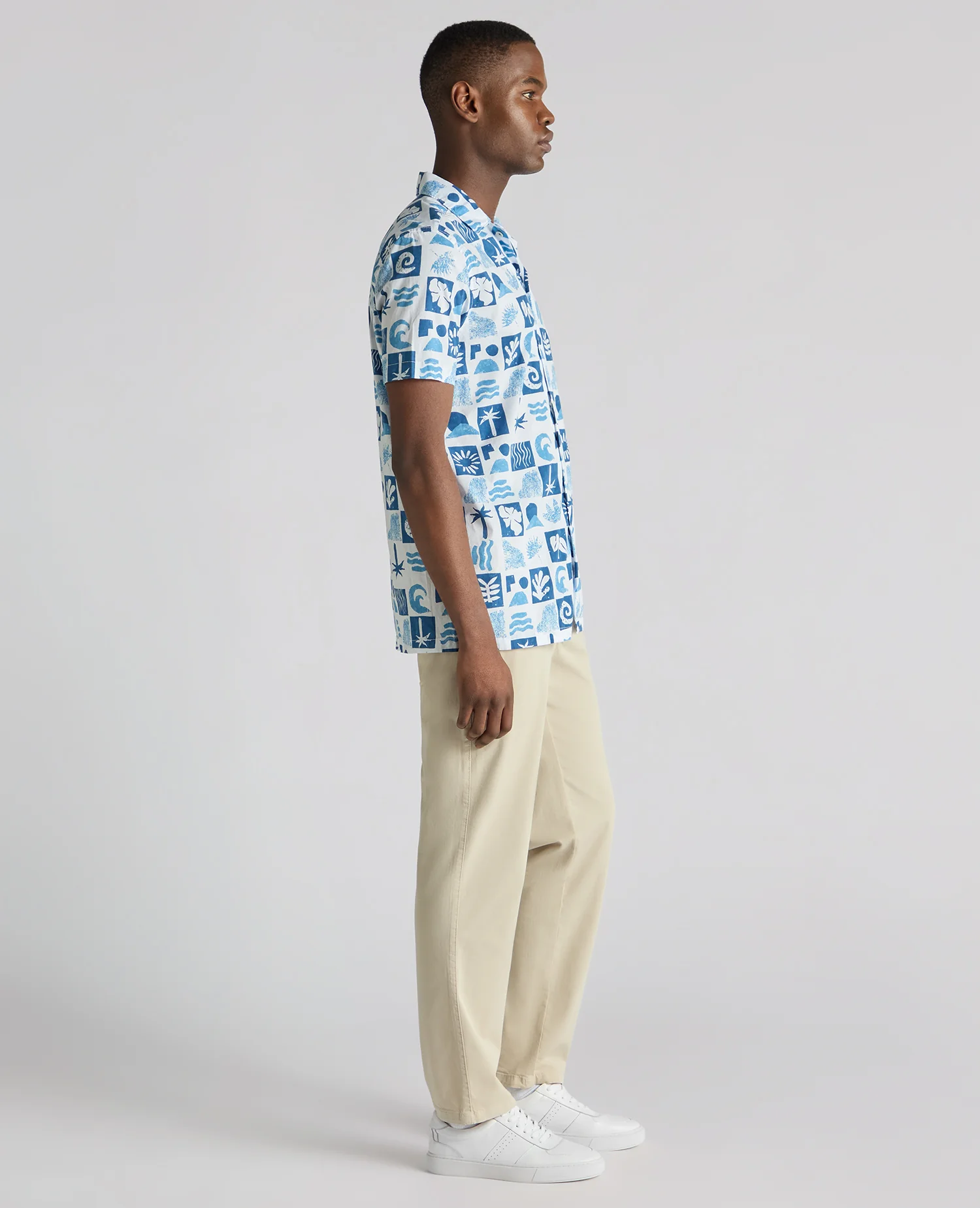 Tapered Fit Cotton-Stretch Printed Shirt - Image 4