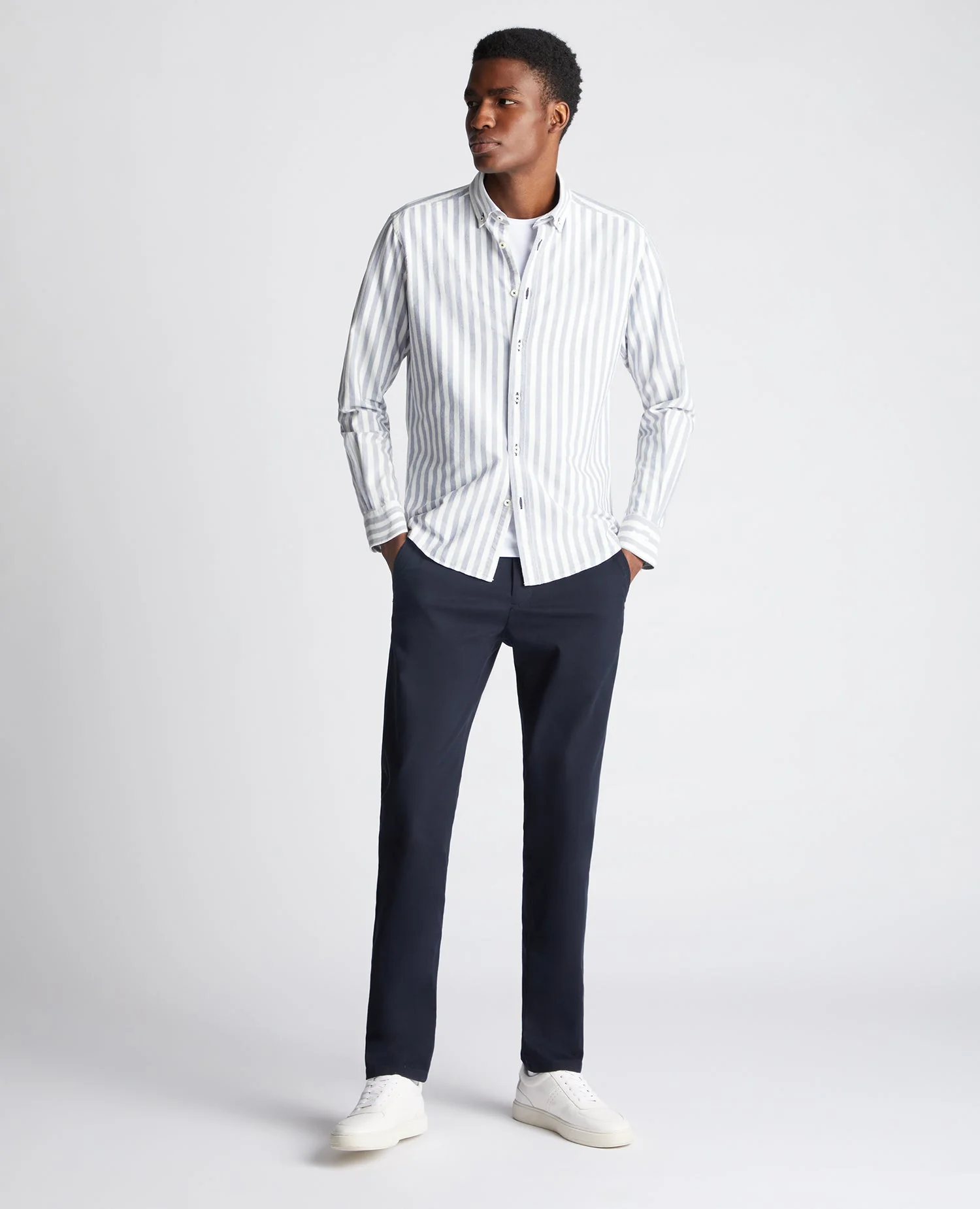 Tapered Fit Striped Cotton Shirt - Image 2