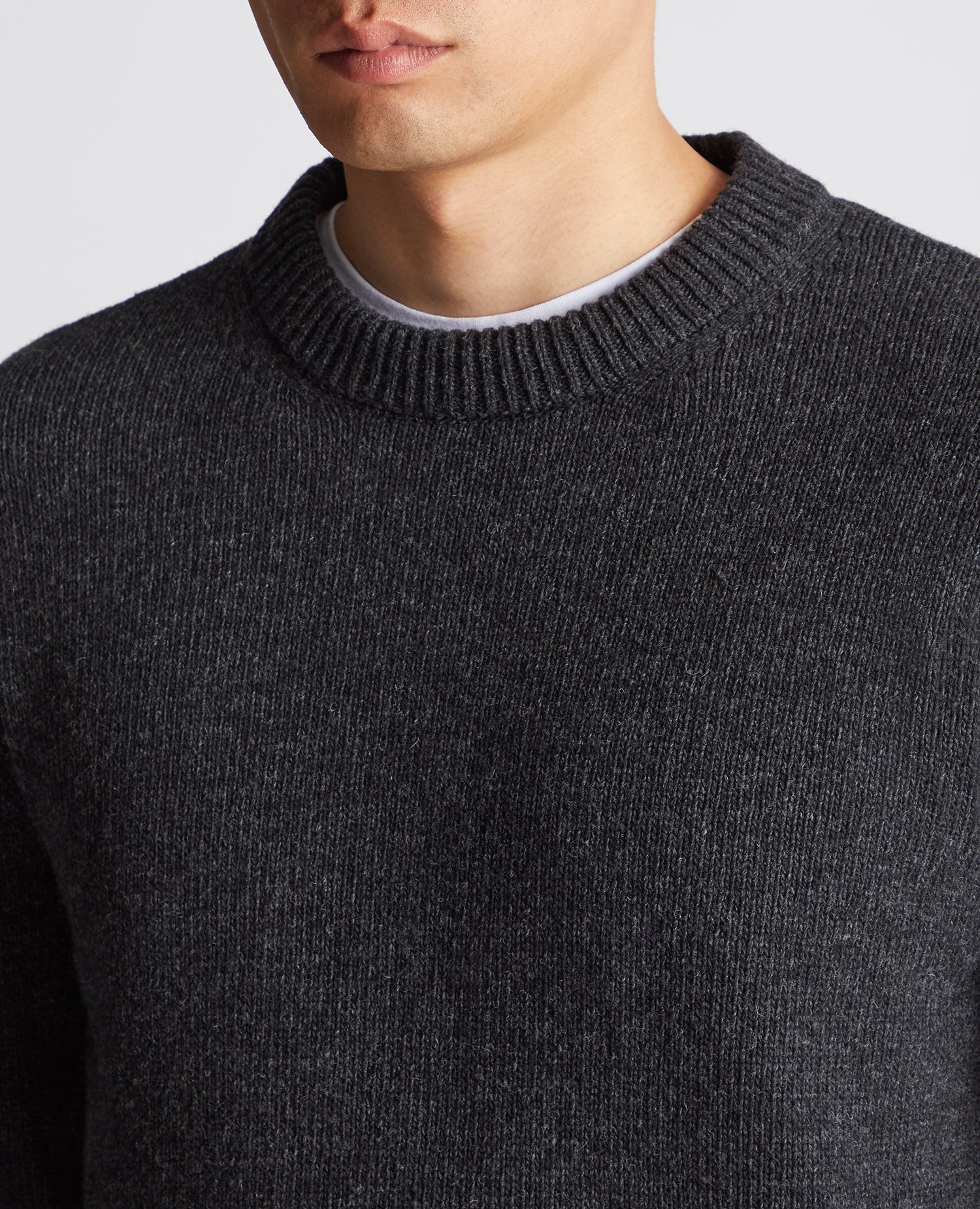 Tapered Fit Wool-Blend Crew Neck Sweater - Image 5