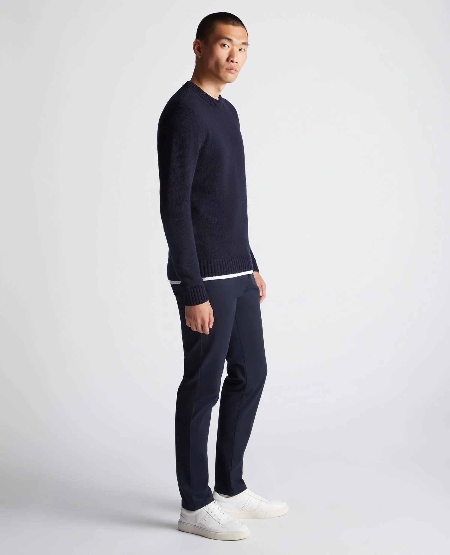 Tapered Fit Wool-Blend Crew Neck Sweater - Image 4