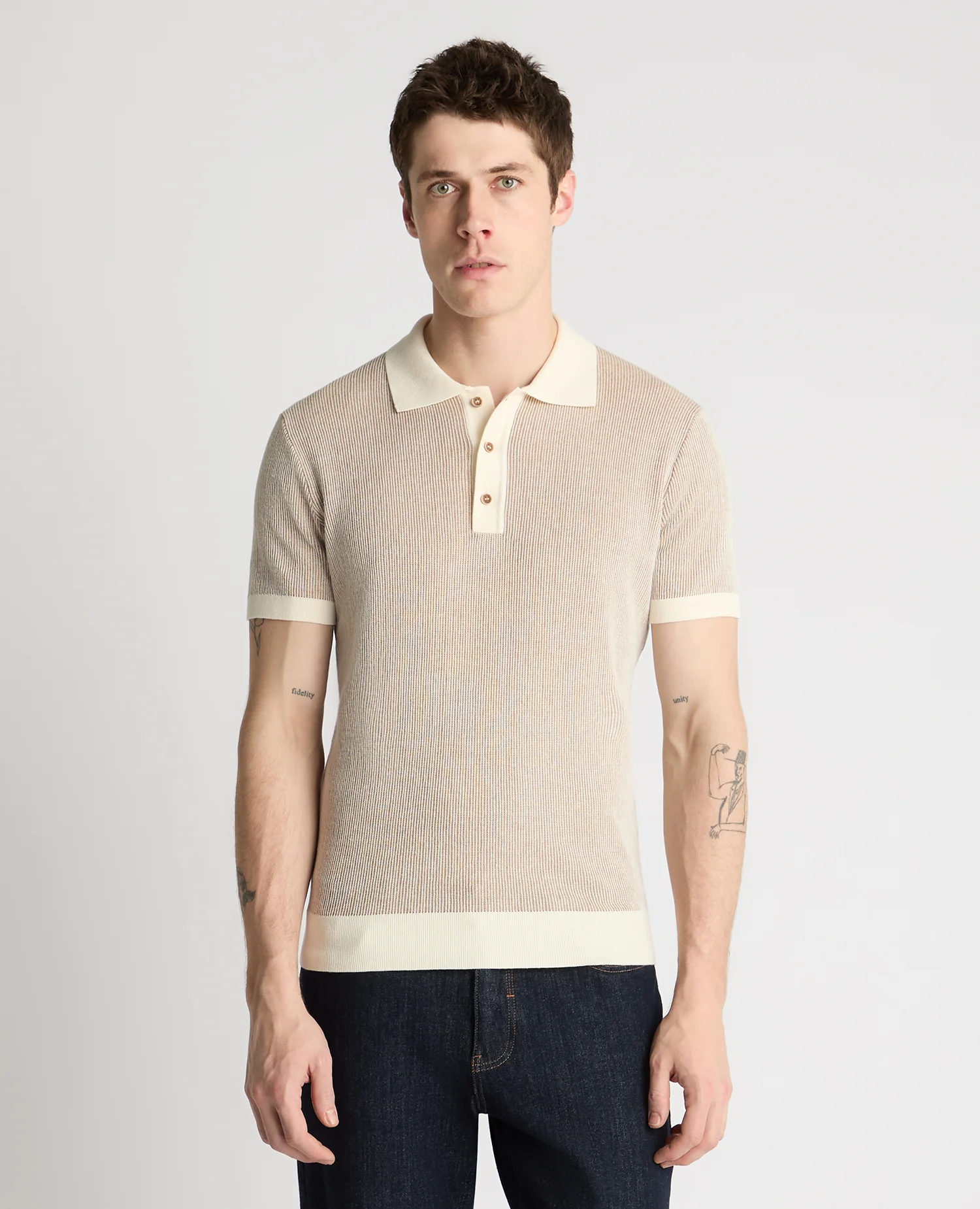 Textured Knit Polo - Image 2