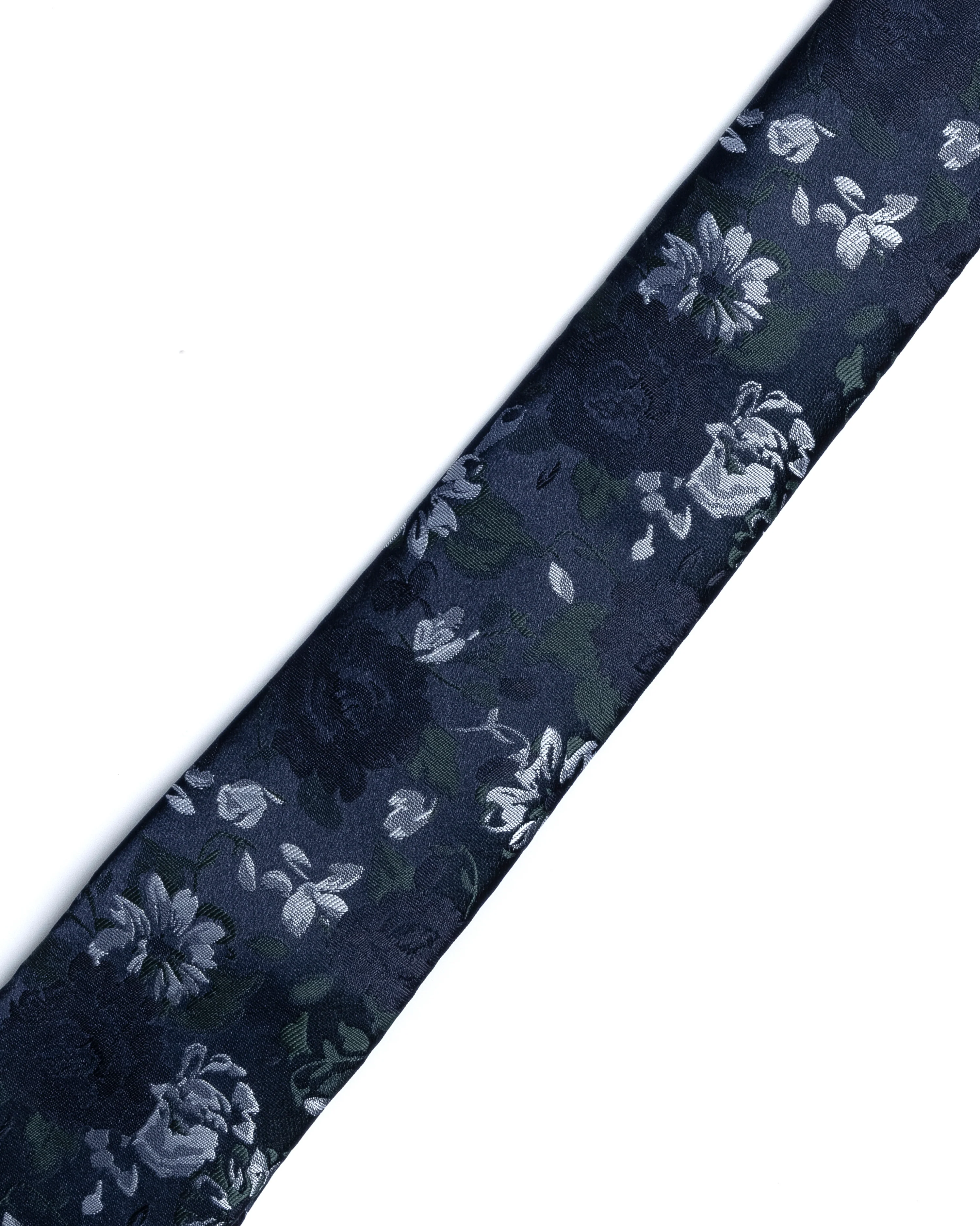 Green Floral Foliage Print Tie - Image 2