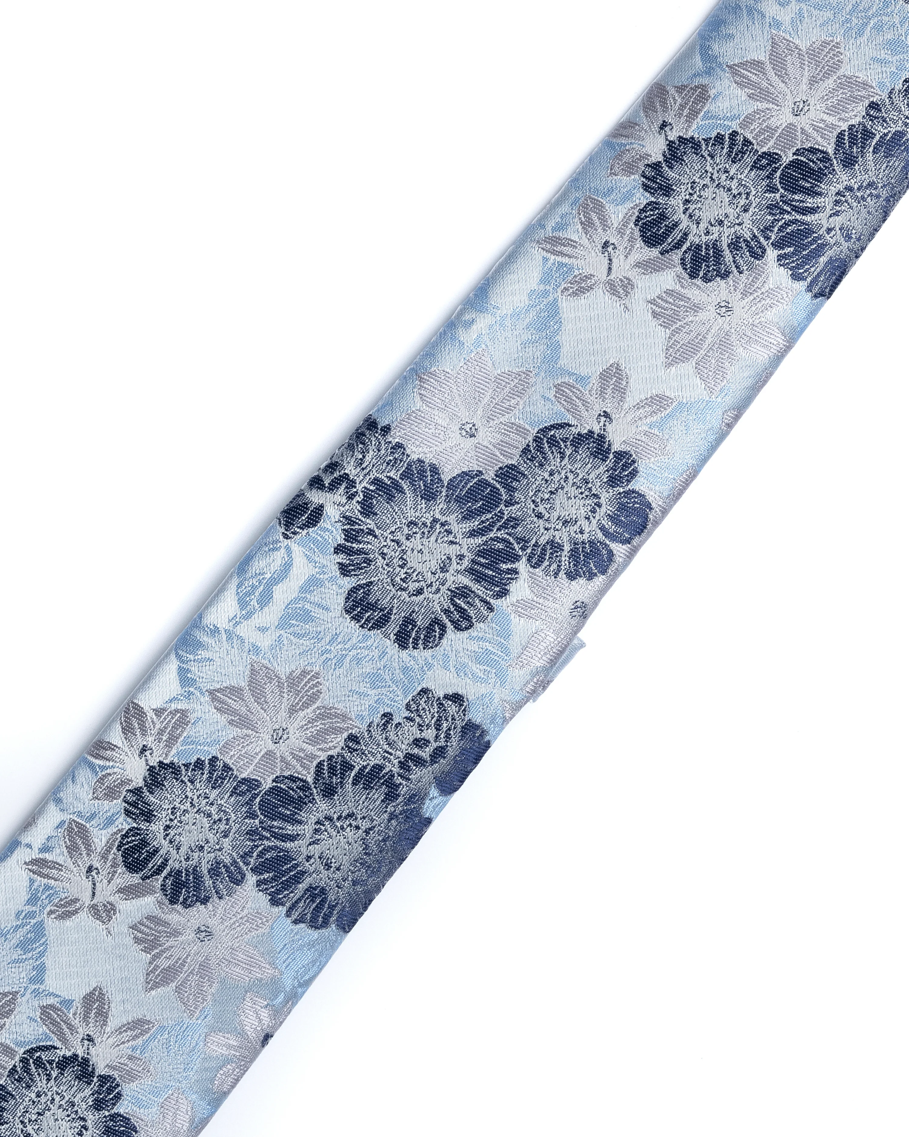 Blue Floral Foliage Print Tie - Image 2