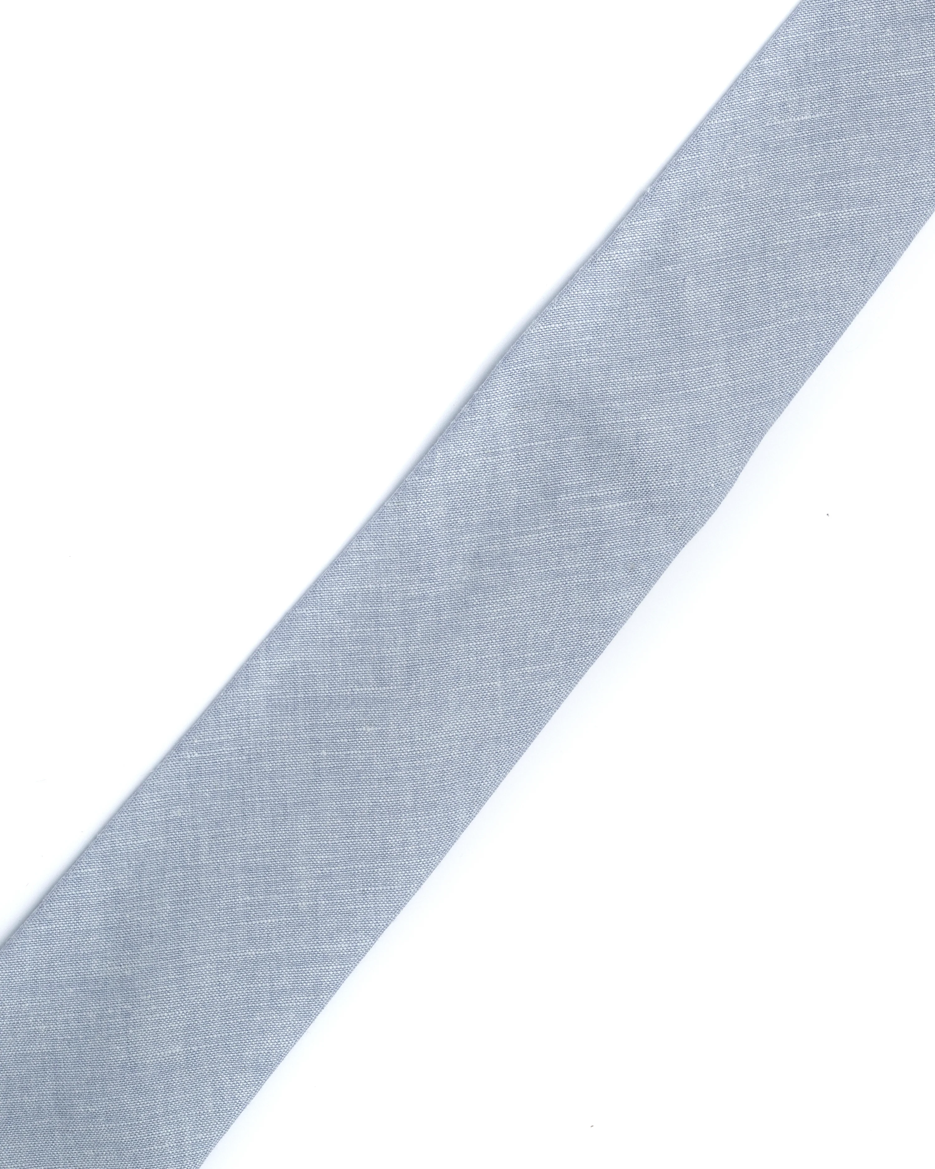 Blue Plain Linen Blend Tie - Image 2