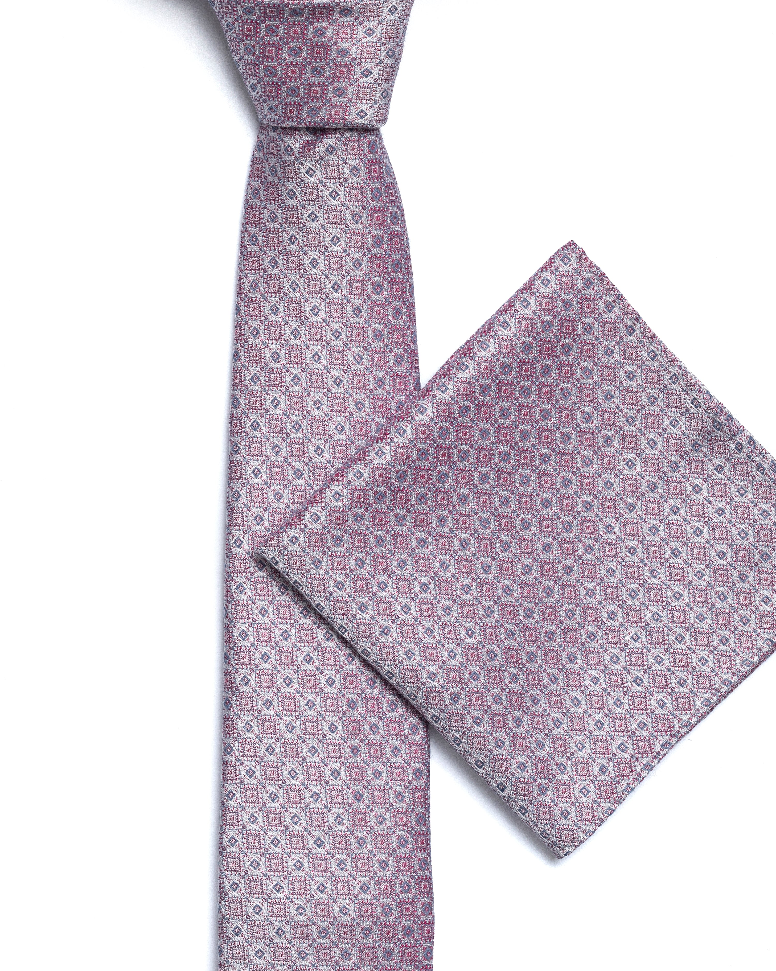 Red Print Silk Tie - Image 3