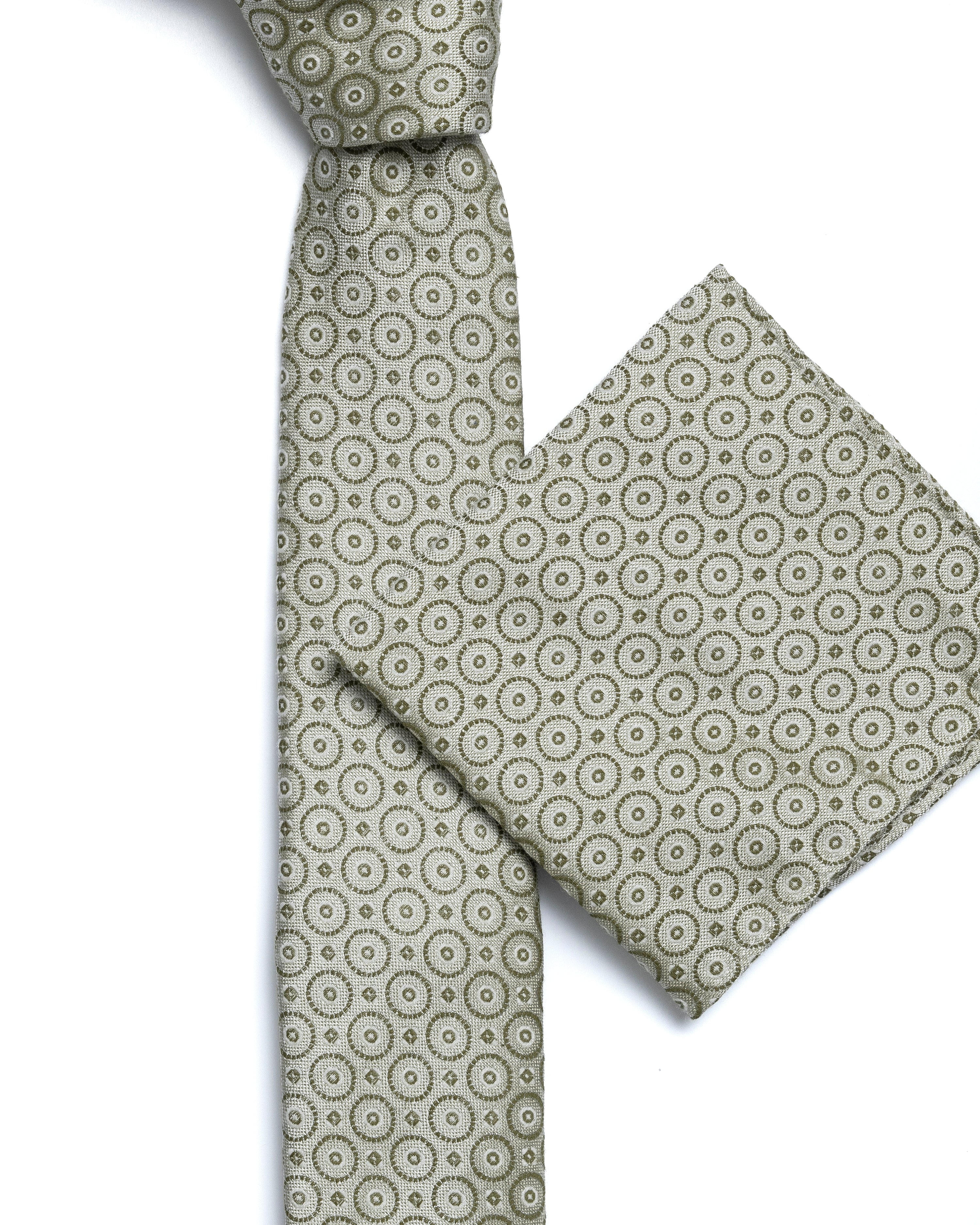 Green Pattern Silk Tie - Image 3
