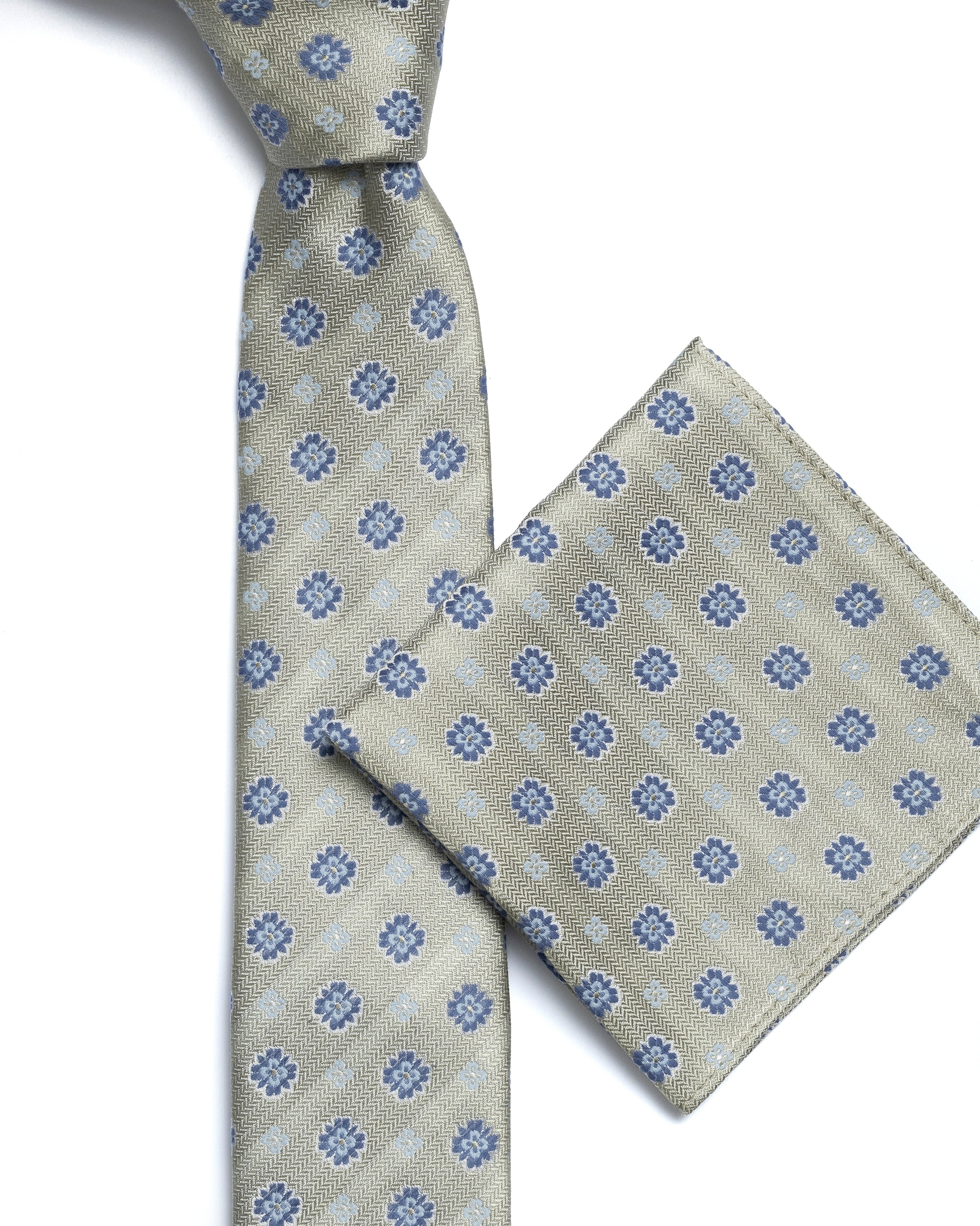 Green Floral Silk Tie - Image 3