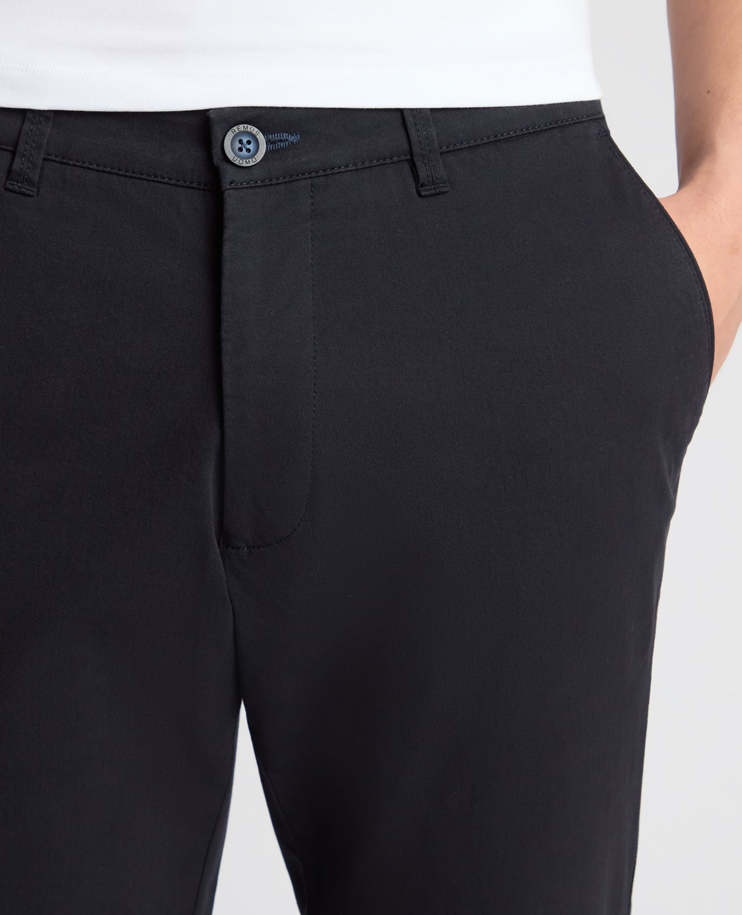 Navy Slim Leg Cotton-Stretch Chinos - Image 4