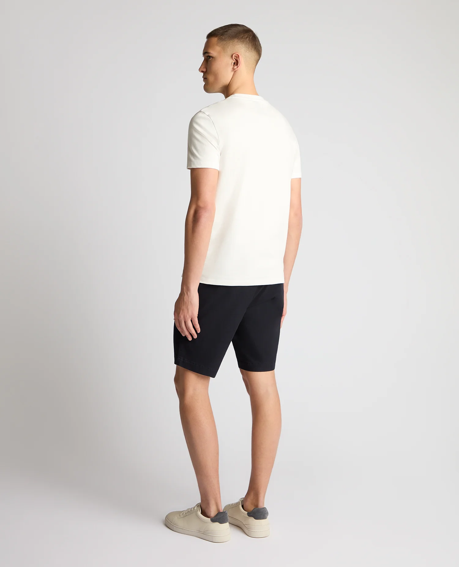 Navy Slim Leg Cotton-Stretch Chino Short - Image 3