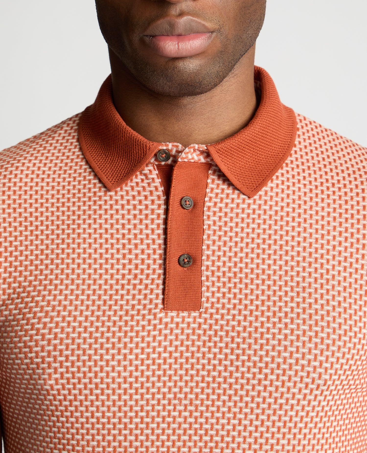 Weave Design Stretch Polo Shirt - Image 6