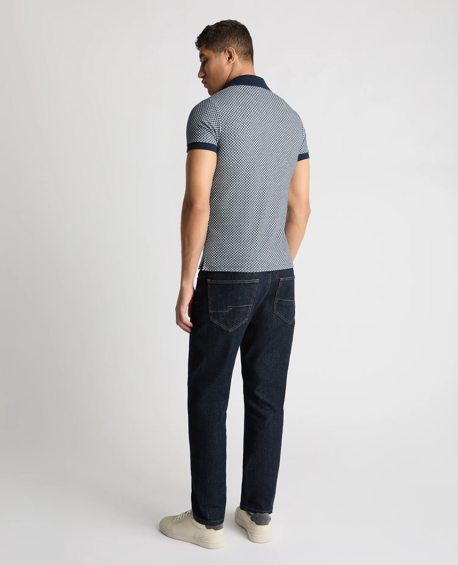 Weave Design Stretch Polo Shirt - Image 3