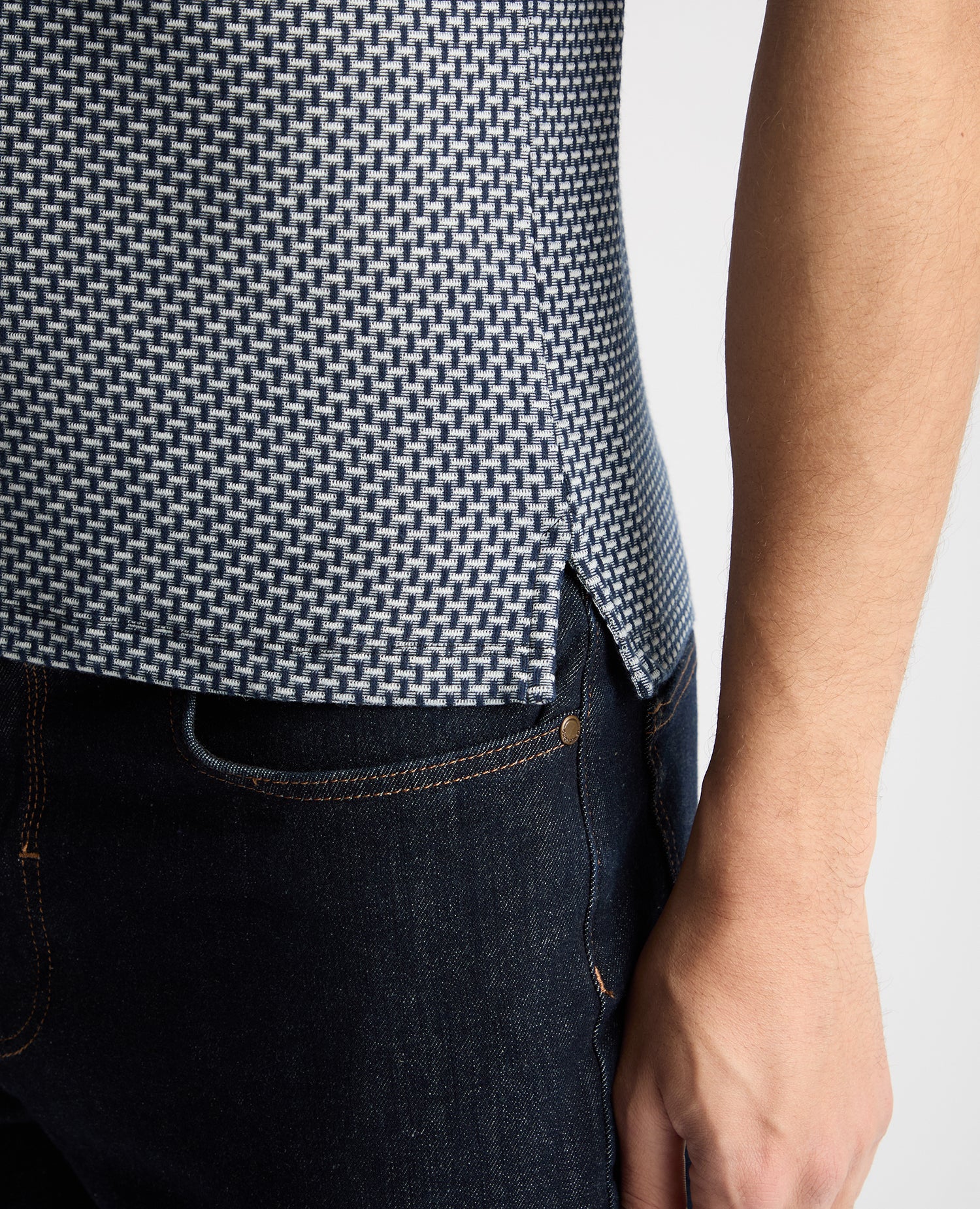 Weave Design Stretch Polo Shirt - Image 6