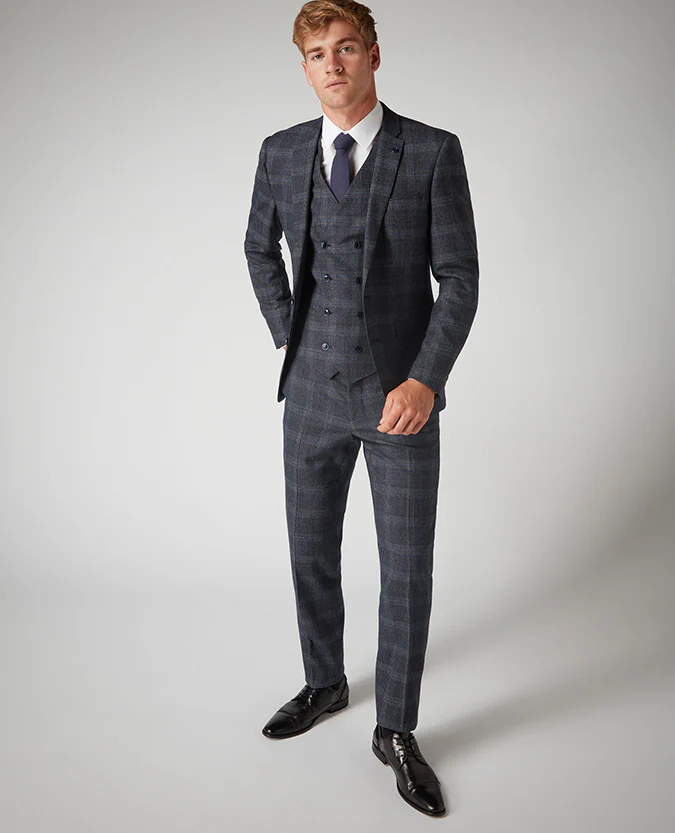 X-Slim Fit Checked Wool-Blend Stretch Mix and Match Suit